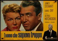 4r207 MAN WHO KNEW TOO MUCH Italian photobusta R63 James Stewart & Doris Day, Alfred Hitchcock!