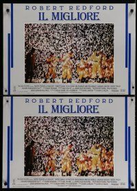 4r210 NATURAL set of 6 identical Italian photobustas '84 Robert Redford, Barry Levinson, baseball!