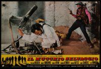 4r224 WILD BUNCH Italian photobusta '69 Sam Peckinpah, Warren Oates & Ben Johnson in movie climax!