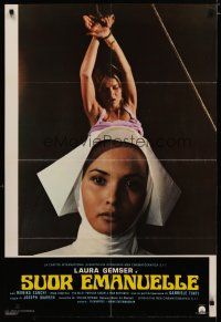 4r235 SISTER EMANUELLE Italian 26x38 pbusta '77 sexy Laura Gemser trying to be good, bound girl!