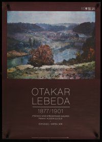 4r077 OTAKAR LEBEDA 23x32 Czech museum exhibition '78 wonderful Lebeda art of country & river!