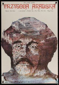 4r471 ARABIAN ADVENTURE Polish 27x38 '80 really cool Andrzej Pagowski art of Christopher Lee!
