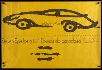 4r473 BACK TO THE FUTURE Polish 27x38 '86 Robert Zemeckis, wacky Delorean car art by Wasilewski!