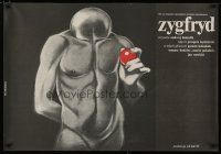 4r535 ZYGFRYD Polish 27x38 '86 really wild naked faceless man artwork by Bednrski!
