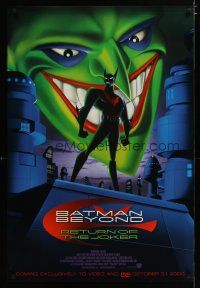 4s062 BATMAN BEYOND RETURN OF THE JOKER video 1sh '00 cool art of caped crusader & villain!