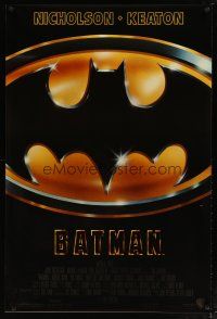 4s059 BATMAN style C 1sh '89 directed by Tim Burton, cool image of Bat logo!