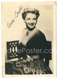4t240 ANNE BAXTER signed deluxe 5x7 still '40s great smiling portrait in tight sweater & cool skirt!