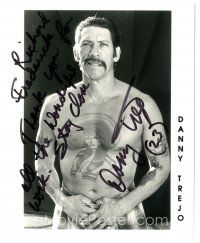 4t572 DANNY TREJO signed 8x10 REPRO still '00s bare-chested waist-high showing off tattoos!