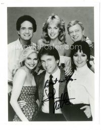 4t642 JOHN RITTER signed 8x10 REPRO still '90 smiling surrounded by the Three's Company cast!