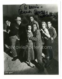 4t747 RUSSELL JOHNSON signed 8x10 REPRO still '80s portrait w/ cast from It Came From Outer Space!