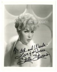 4t766 STELLA STEVENS signed 8x10 REPRO still '90s glamorous sexy come hither portrait wearing fur!