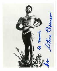 4t771 STEVE REEVES signed 8x10 REPRO still '90s full-length showing off his incredible physique!