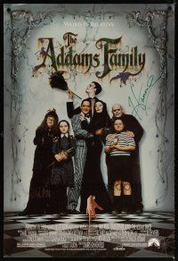 4t159 ADDAMS FAMILY signed 1sh '91 by MC Hammer, who worked on the movie's soundtrack!