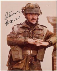4t526 ANTHONY HOPKINS signed color 8x10 REPRO still '90s in uniform from A Bridge Too Far!