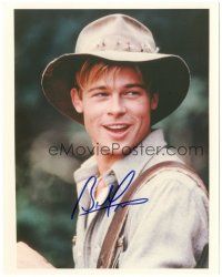 4t548 BRAD PITT signed color 8x10 REPRO still '00s w/ fishing hat from A River Runs Through It!