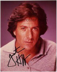 4t583 DUSTIN HOFFMAN signed color 8x10 REPRO still '90s intense close up portrait of the actor!