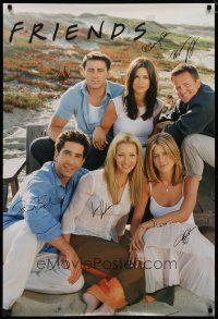 4t183 FRIENDS signed commercial poster '94 by Aniston, Cox, Kudrow, LeBlanc, Perry, AND Schwimmer!
