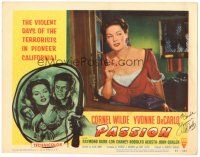 4t221 PASSION signed LC #4 '54 by Yvonne De Carlo, great close up looking out window!