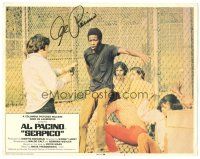 4t225 SERPICO signed LC #8 '74 by Al Pacino, who's pointing a gun at scared people by fence!