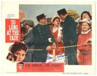 4t228 SO LONG AT THE FAIR signed LC '50 by Jean Simmons, who's being harassed by two guards!