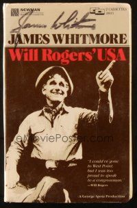 4t013 JAMES WHITMORE signed audio cassette tape set '80s he narrated Will Rogers' U.S.A.!