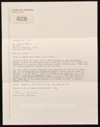 4t053 PATRICIA SPRINKLE signed letter '91 great content about her current and future books!