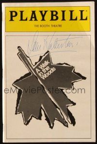 4t101 SAM WATERSTON signed playbill + index card '88 when he appeared on stage in Walk in the Woods!