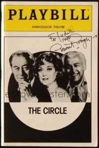 4t102 STEWART GRANGER signed playbill '89 when he appeared on the Broadway stage in The Circle!