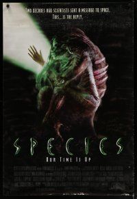 4t173 SPECIES signed 1sh '95 by writer/producer Dennis Feldman, great sci-fi image!