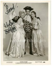 4t274 BOB HOPE signed 8x10.25 still '54 w/ Joan Fontaine & Audrey Dalton from Casanova's Big Night!
