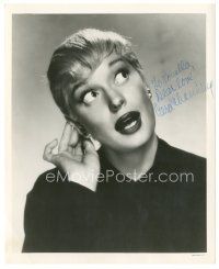 4t283 CAROL CHANNING signed 8.25x10 still '60s wacky portrait with her hand to her ear!