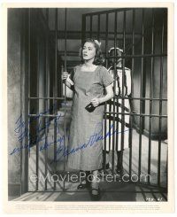 4t319 ELEANOR PARKER signed 8.25x10 still '50 worried close up in women's prison from Caged!