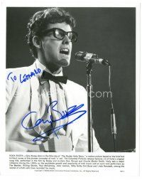 4t338 GARY BUSEY signed 8x10 still '78 best singing close up from The Buddy Holly Story!