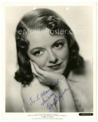 4t368 JANET GAYNOR signed 8x10 key book still '36 pretty smiling portrait from Ladies in Love!