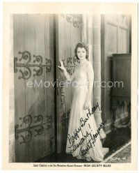 4t369 JANET GAYNOR signed 8x10 still '30 full-length in pretty lace dress from High Society Blues!