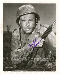 4t425 MARSHALL THOMPSON signed 8.25x10 still '55 c/u in World War II uniform from To Hell & Back!