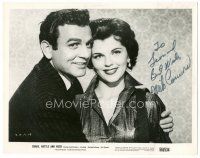 4t435 MIKE CONNORS signed 8x10.25 still '56 close portrait with Lisa Gaye in Shake, Rattle & Rock!