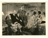 4t438 MYRNA LOY signed candid 8x10.25 still '33 with director & co-stars in When Ladies Meet!