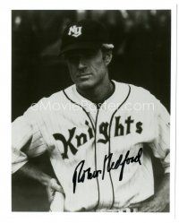 4t738 ROBERT REDFORD signed 8x10 REPRO still '90s portrait in baseball uniform from The Natural!