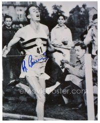4t745 ROGER BANNISTER signed 8x10 REPRO still '90s great sports racing image breaking 4 minute mile