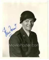 4t495 STEVE FORREST signed deluxe 8.25x10 still '53 c/u in WWII uniform from Take the High Ground!