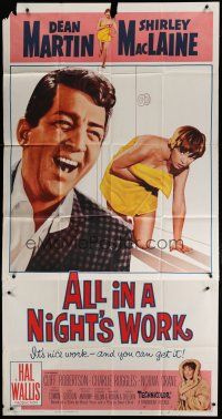 4w590 ALL IN A NIGHT'S WORK 3sh '61 Dean Martin, sexy Shirley MacLaine wearing only a towel!