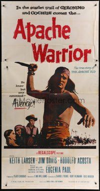 4w598 APACHE WARRIOR 3sh '57 Native American Indian Keith Larson only knew one command, avenge!