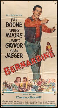 4w615 BERNARDINE 3sh '57 art of America's new boyfriend Pat Boone is on the screen!