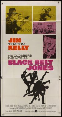 4w624 BLACK BELT JONES int'l 3sh '74 Jim Dragon Kelly, Scatman Crothers, kung fu silhouette art!