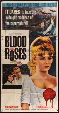 4w629 BLOOD & ROSES 3sh '61 Et mourir de plaisir, Roger Vadim, sexiest vampire Annette Vadim!