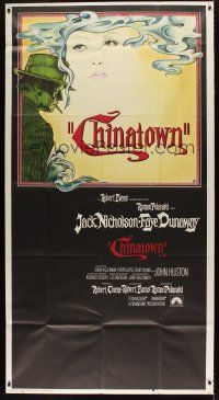 4w652 CHINATOWN int'l 3sh '74 art of Jack Nicholson & Faye Dunaway by Jim Pearsall, Roman Polanski