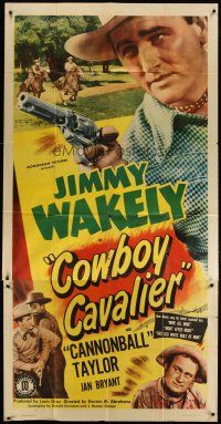 4w663 COWBOY CAVALIER 3sh '48 singing cowboy Jimmy Wakely with guitar & Dub Cannonball Taylor!