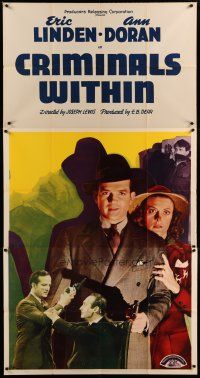 4w667 CRIMINALS WITHIN 3sh '43 Eric Linden, Ann Doran, WWII espionage, directed by Joseph H. Lewis