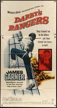 4w668 DARBY'S RANGERS 3sh '58 James Garner & Jack Warden in World War II, sexy Etchika Choureau!